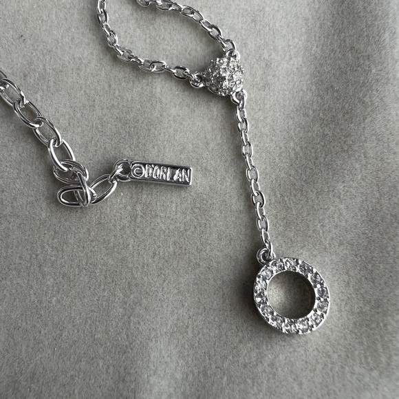 Elegant D’orlan Silver Necklace with Crystal Accents - Picture 5 of 8